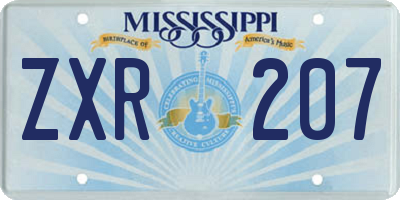 MS license plate ZXR207