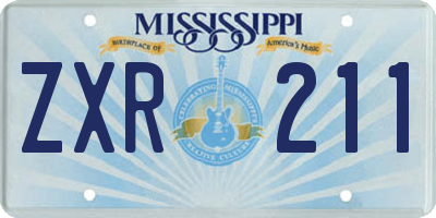 MS license plate ZXR211