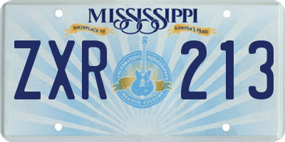MS license plate ZXR213