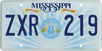 MS license plate ZXR219