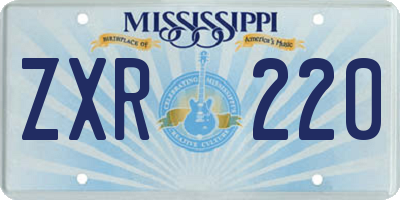 MS license plate ZXR220