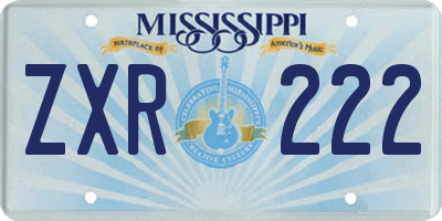 MS license plate ZXR222