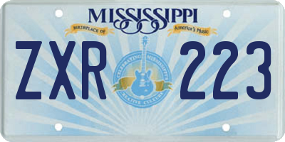 MS license plate ZXR223