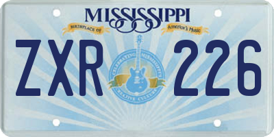 MS license plate ZXR226
