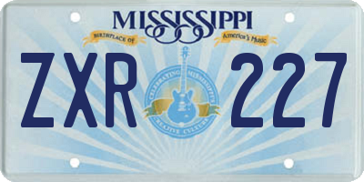 MS license plate ZXR227
