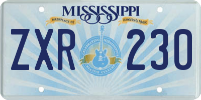 MS license plate ZXR230