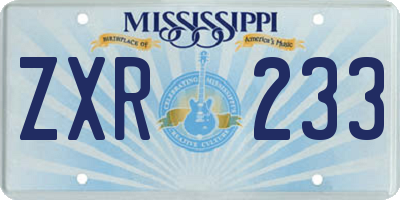 MS license plate ZXR233