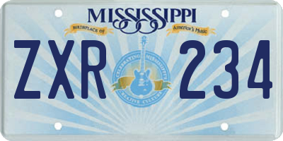 MS license plate ZXR234