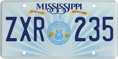 MS license plate ZXR235