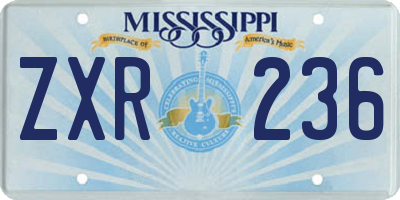 MS license plate ZXR236