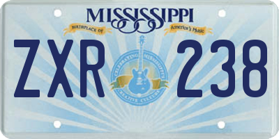 MS license plate ZXR238
