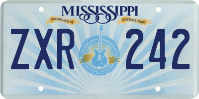 MS license plate ZXR242