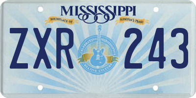 MS license plate ZXR243