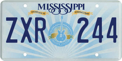 MS license plate ZXR244