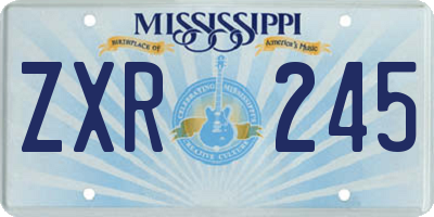 MS license plate ZXR245