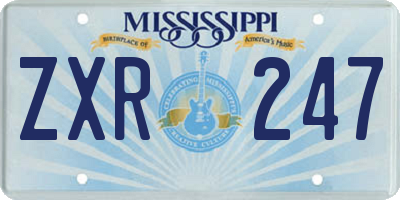 MS license plate ZXR247