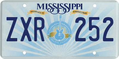 MS license plate ZXR252