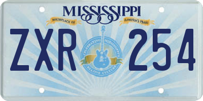 MS license plate ZXR254