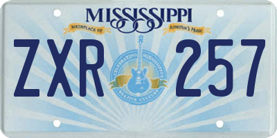 MS license plate ZXR257