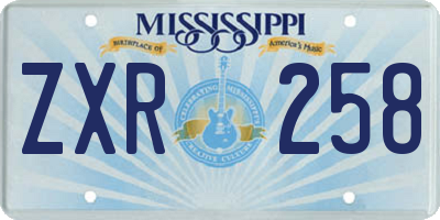 MS license plate ZXR258