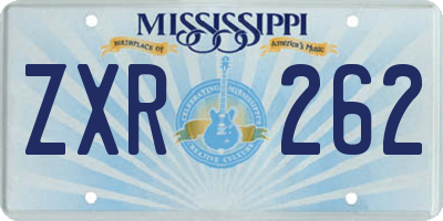 MS license plate ZXR262