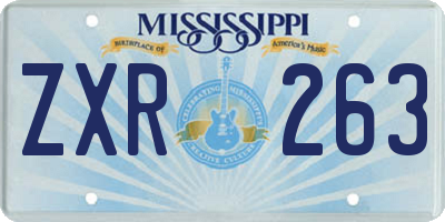 MS license plate ZXR263