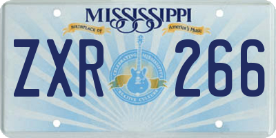 MS license plate ZXR266