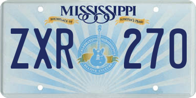 MS license plate ZXR270