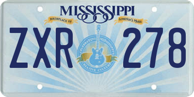 MS license plate ZXR278