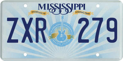 MS license plate ZXR279