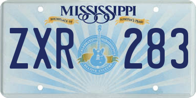 MS license plate ZXR283