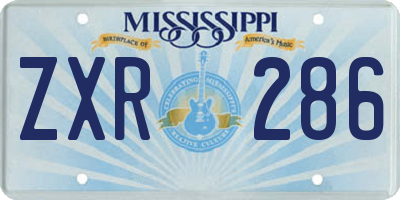 MS license plate ZXR286