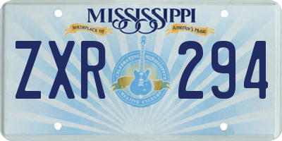 MS license plate ZXR294