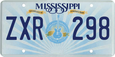 MS license plate ZXR298