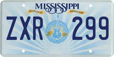 MS license plate ZXR299