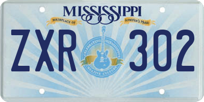 MS license plate ZXR302