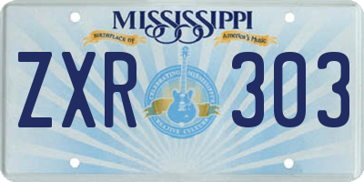 MS license plate ZXR303