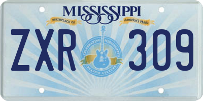 MS license plate ZXR309