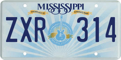 MS license plate ZXR314