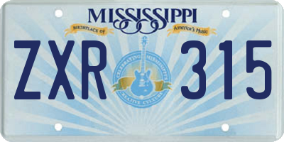 MS license plate ZXR315