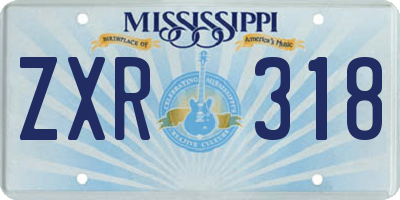 MS license plate ZXR318
