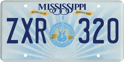 MS license plate ZXR320