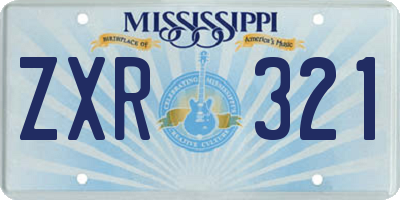 MS license plate ZXR321