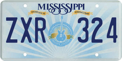 MS license plate ZXR324