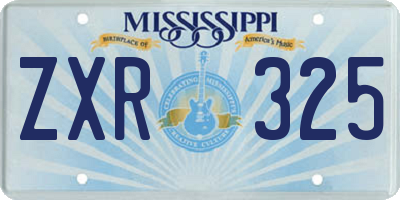 MS license plate ZXR325