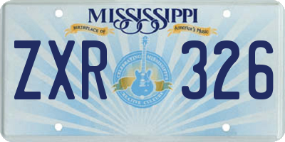 MS license plate ZXR326
