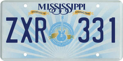 MS license plate ZXR331