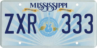 MS license plate ZXR333