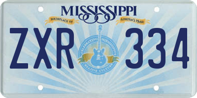 MS license plate ZXR334