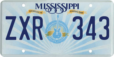 MS license plate ZXR343